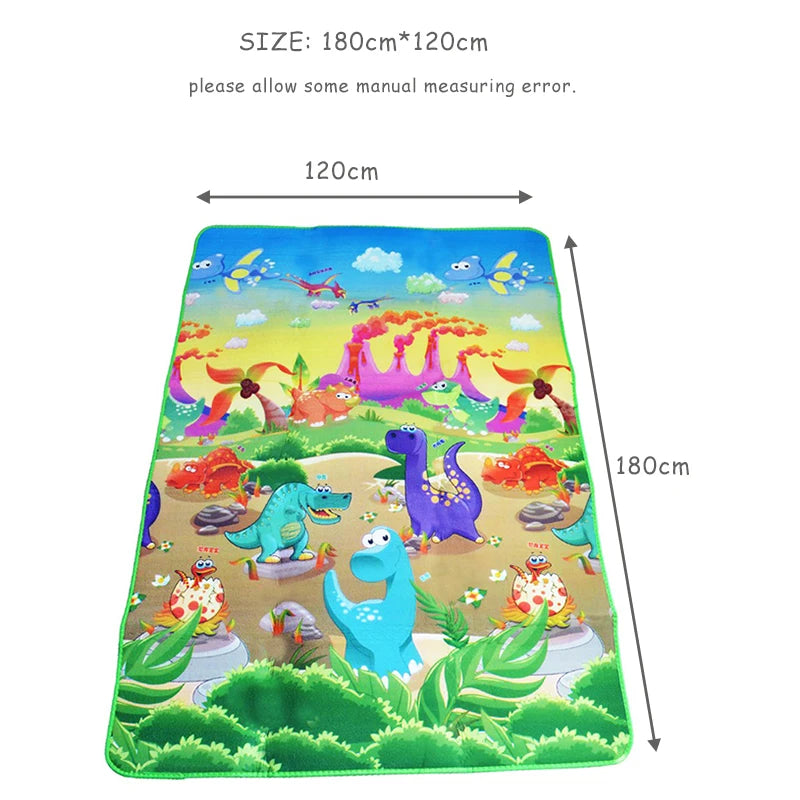 Baby Play Mat Doubel Sided Animals Kids Rug Educational Toys for Children Soft Floor Toddler Crawling Carpet Game Activity Gym
