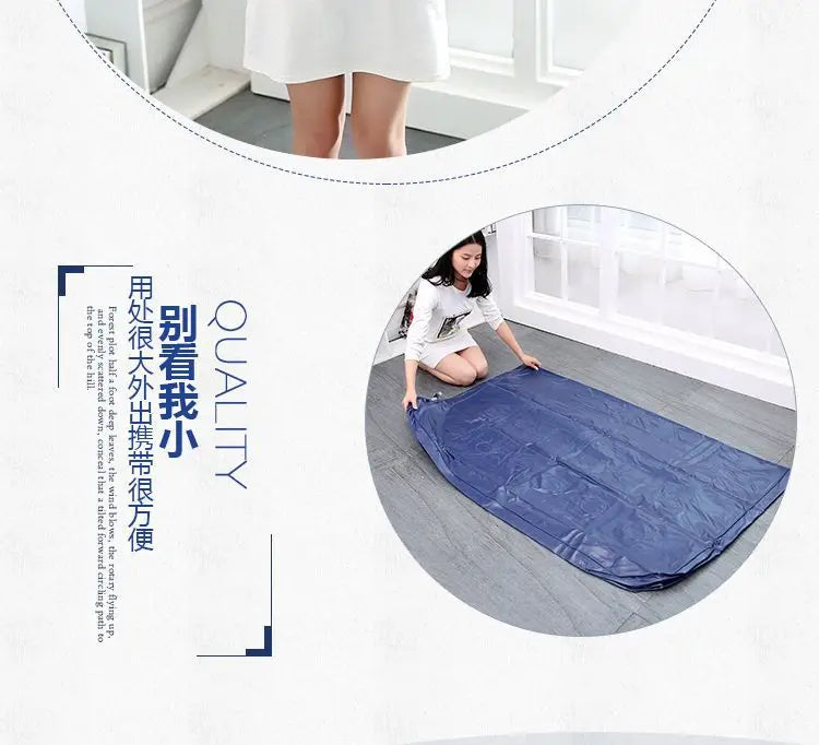 Inflatable Household Single Folding Bed Air Cushion Bed Double, Thickened Portable Air Bed Outdoor Inflatable Sofa