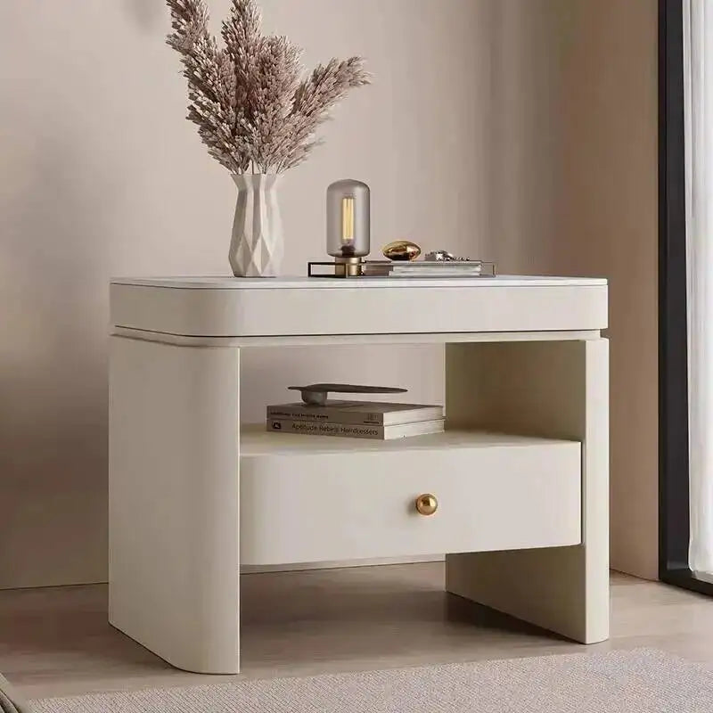 Aesthetic Luxury Bedside Table Unique Trendy Design Storage Nightstands With Drawers Mesita De Noche Bedroom Furniture