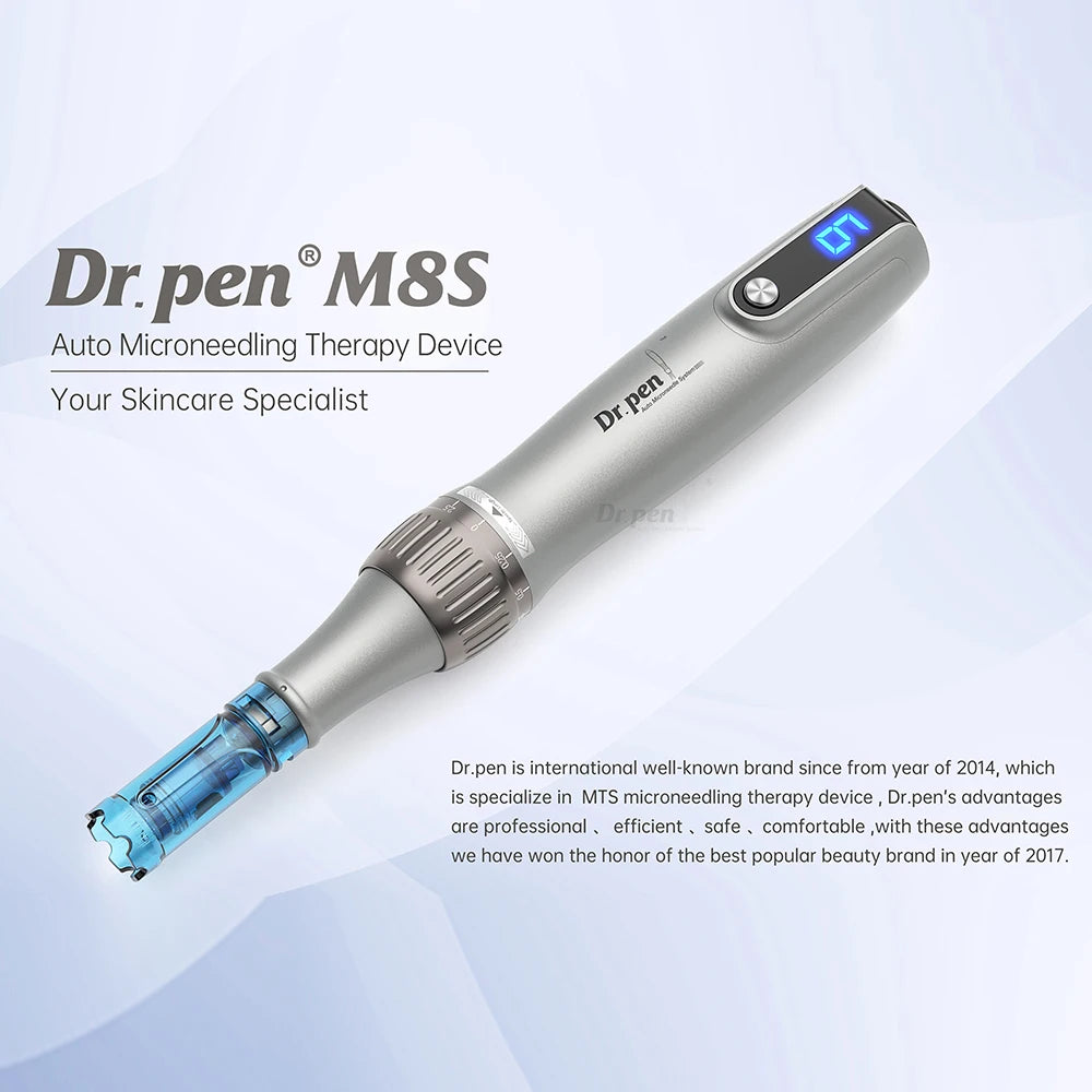 Authentic Dr pen Ultima M8S With 22 pcs Needle Pin Anti Back Flow Microneedling Pen Skincare Wireless  Derma Pen Beauty Machine