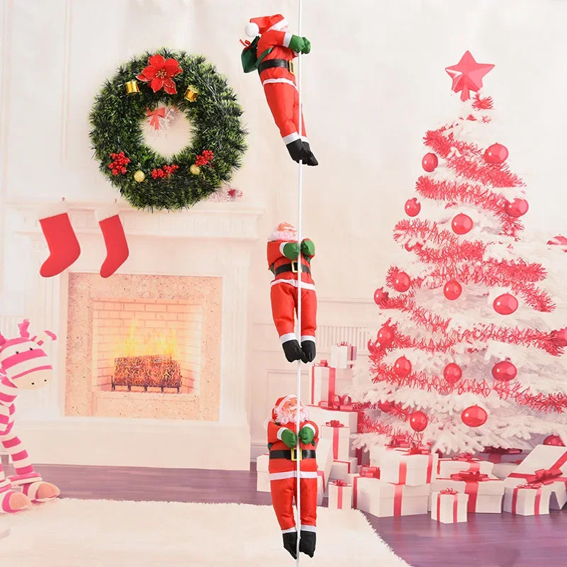 Christmas Santa Claus Climbing Ladder Doll Christmas Tree Hanging Decoration Indoor Door Wall Christmas Pendant New Year Gifts
