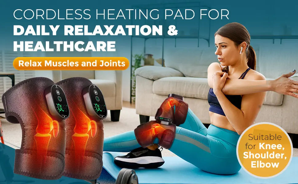 3 in 1 Heating Knee Pad Knee Shoulder Massager Support Shoulders Elbows Knees Joint Brace Muscle Relax Promote Blood Circulation