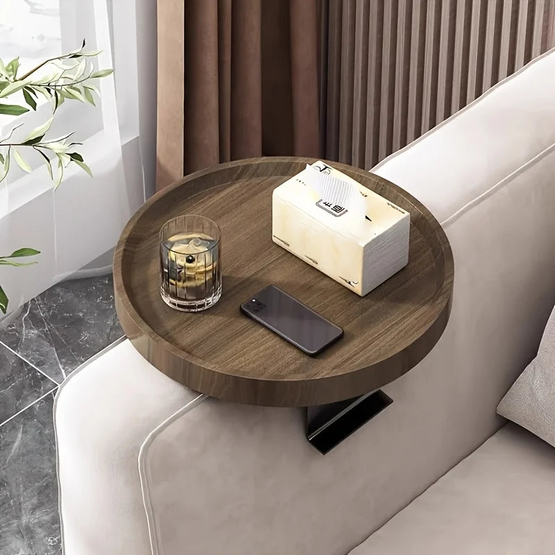 1pc Modern Expandable Sofa Arm Table - Contemporary Wooden Side Table, Easy To Clean