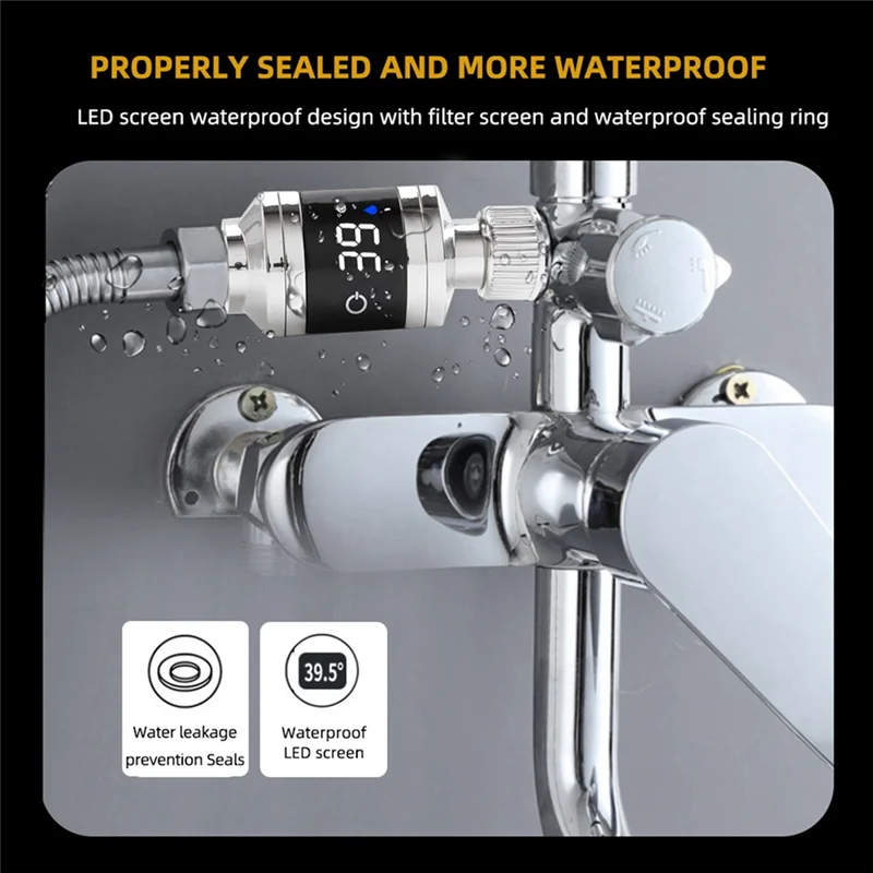 KEKA Shower Faucets Water Thermometer Bathtub Shower Faucet Kitchen Home Water Temperature Thermometer Easy Install Easy To Use