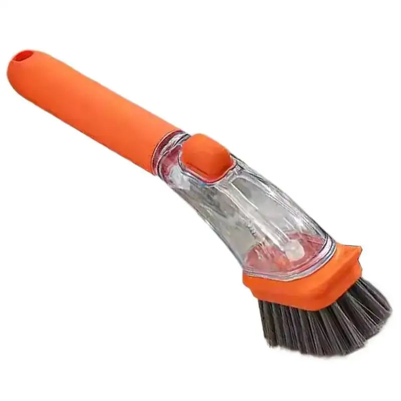Refillable Liquid Cleaning Brush Kitchen Bowl Scrubber Cleaning Sponge Long Handle Dispenser Cleaner Tool Pot Brush Artifact