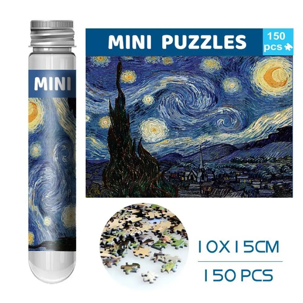 150PCS/Set Oil Painting Jigsaw Puzzles Mini Test Tube Oil Painting Jigsaw Gifts Family Educational Toys Adult Children