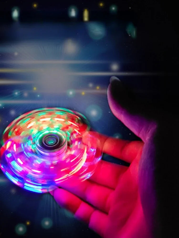Hand Top Spinners Crystal Luminous LED light Fidget Spinner Glow in Dark EDC Stress Relief Toys Kinetic Relief Gyroscope for
