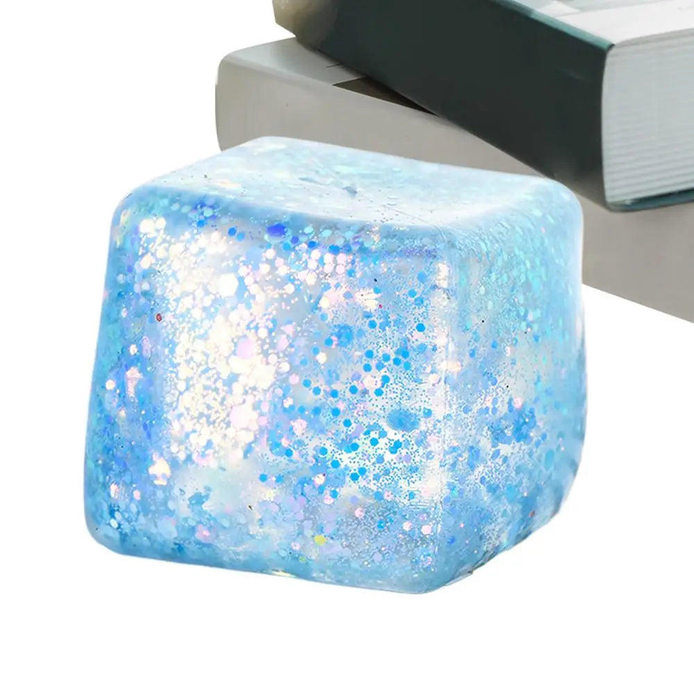 Maltose Cube Stress Squeeze Toy D ecompression Small Ice Cubes Anti Stress Slow Rebound Polar Light Colorful Squeeze TPR Block