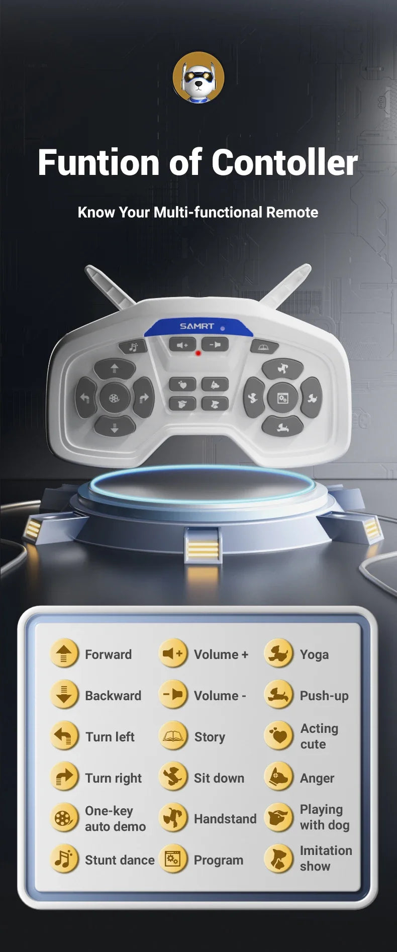 JJRC New Product R27 Smart Voice Robot Dog - Kids' Electronic Pet, Early Education Interactive Toy Robot Halloween Gift