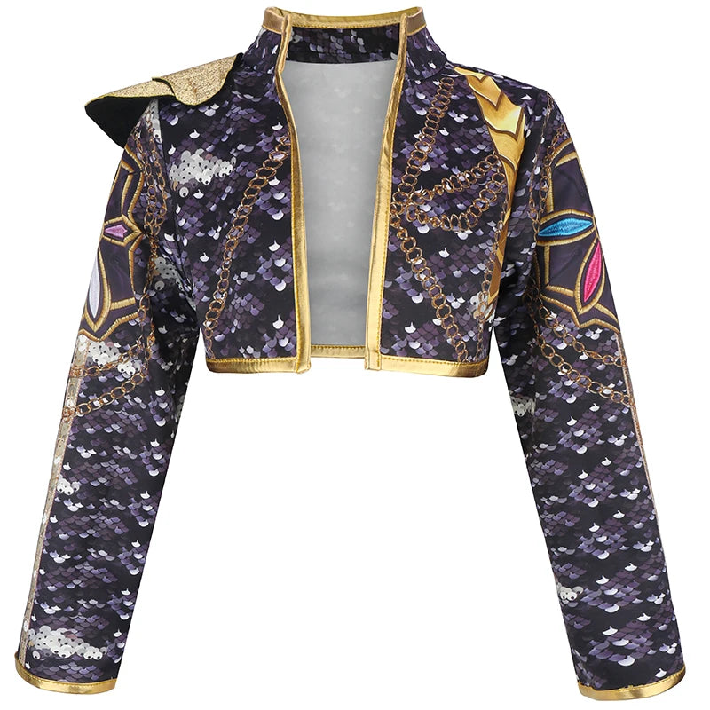 Girl Set 3pcs Demon Hunters Rumi Cosplay Costume Birthday Party Stage Performance Costume Halloween Carnival Kids Dress Up Set