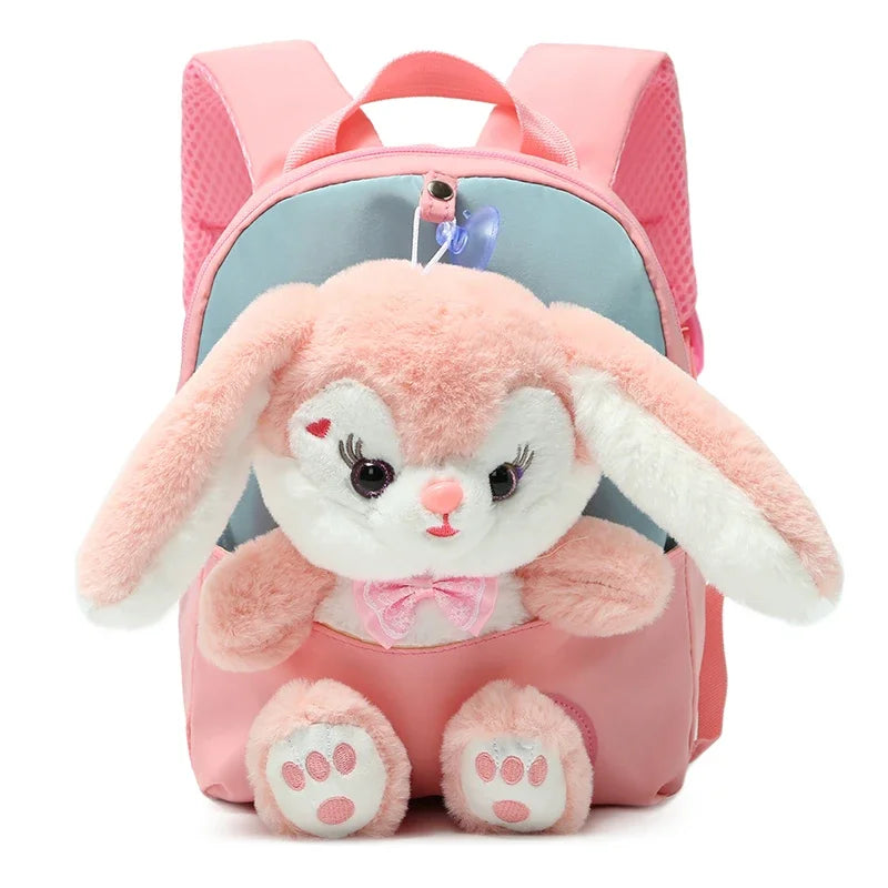 Cartoon Kindergarten Backpack New Children's School Bag Cute Plush Rabbit Doll Backpack