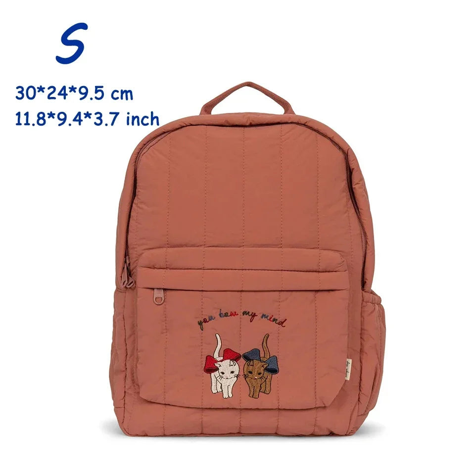 KS Brand Mommy Bag Travel Children Kid Cherry Backpack Primary Schoolbag Baby Waterproof Print Kindergarten Bags Boys Girls Gift