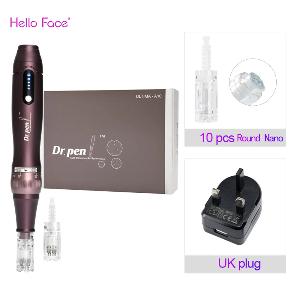 Dr pen Ultima A10 With 12 pcs Cartridge Wireless Derma Pen Skin Care Kit Microneedle Treatments Professionals Use Beauty Machine