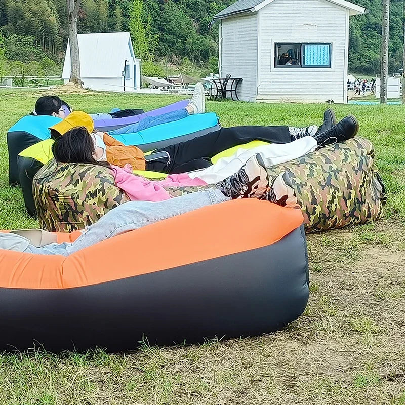 Fast Inflatable Sofa Camping Air Lounger Beach Sleeping Bag Portable Foldable Air Sofa for Travel Picnic Outdoor Lazy Bed Chair