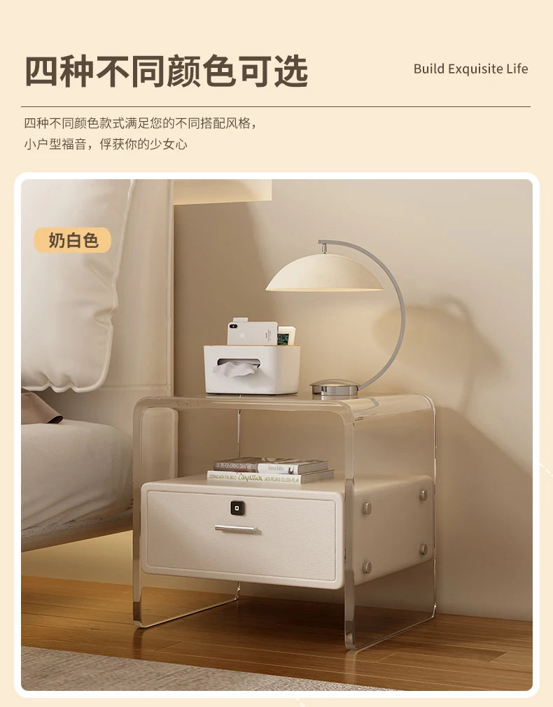 Acrylic Minimalist Nightstand Storage Trendy Drawer Simple Bedside Table Modern Simple Mesitaa De Noche Bedroom Furniture