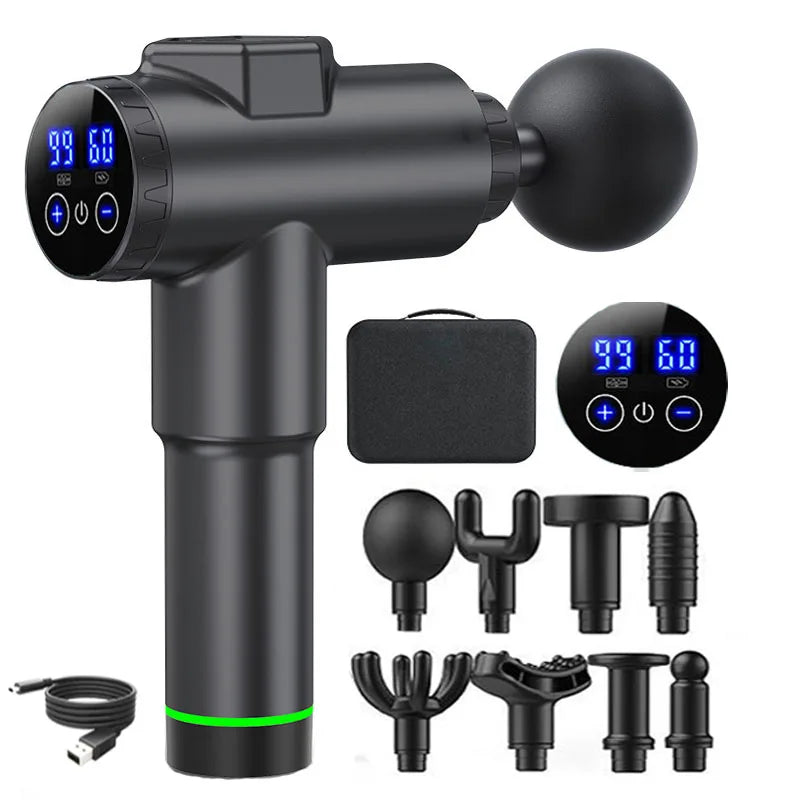 Massage Gun Deep High Frequency Muscle Massage Relaxation Electric Shock LCD Display 99Gear Profession Fascia Gun