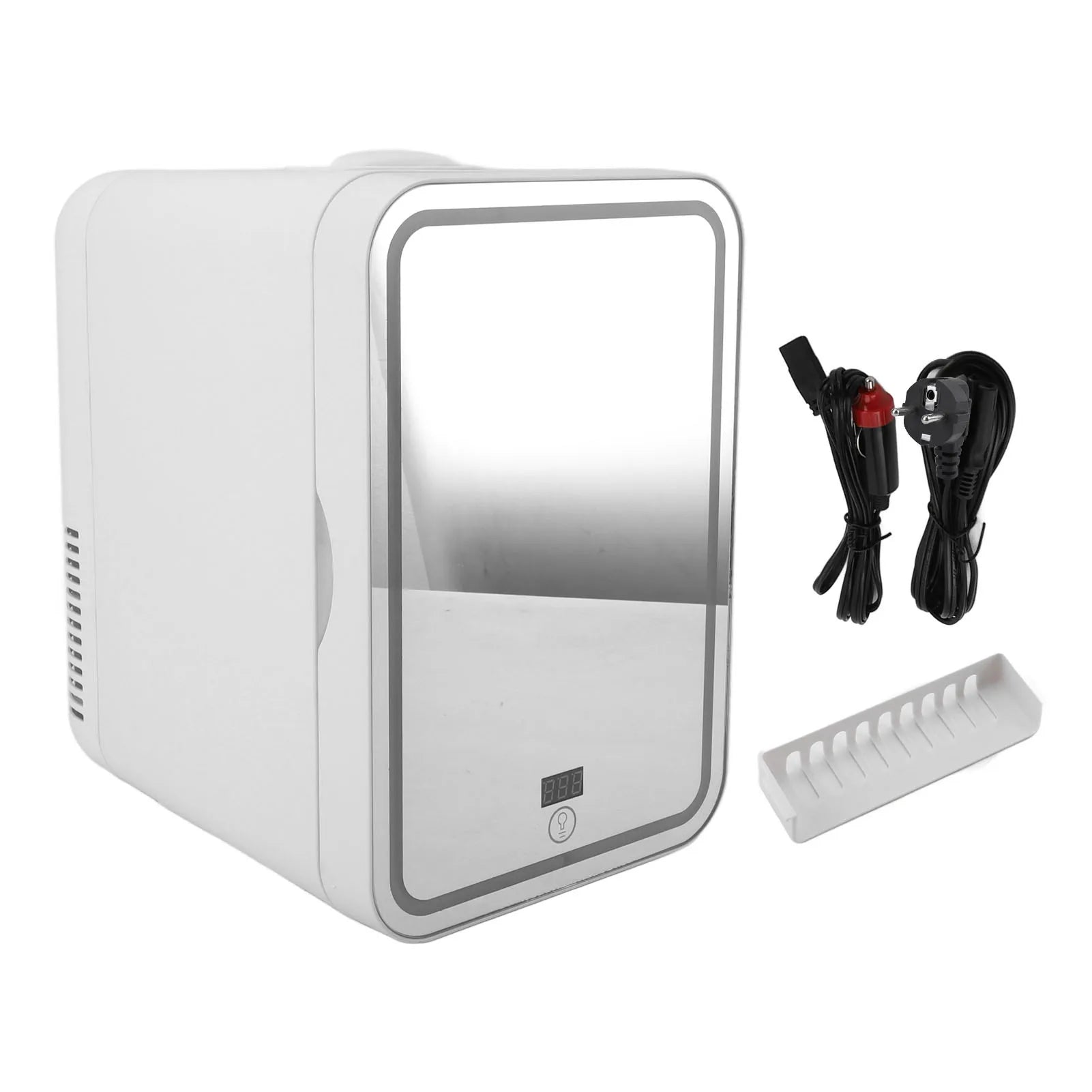 Portable Mirrored Beauty Fridge With Lighting 8L Mini Fridge Skin Care Makeup Storage with Mirror Light Cooler Warmer Refrigerat