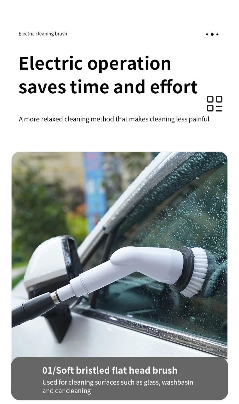 Xiaomi 2000mAh 6-in-1 Electric Cleaning Brush Wireless Electric Rotary Clean Brush Shower Clean 8 Head For Bathroom Kitchen Home