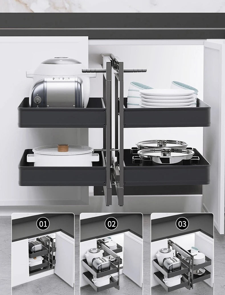 Sliding Kitchen Cabinet Storage Metal Cabinets Organizers Large Removable Spice Drawer Household Narrow Auxiliary Furniture