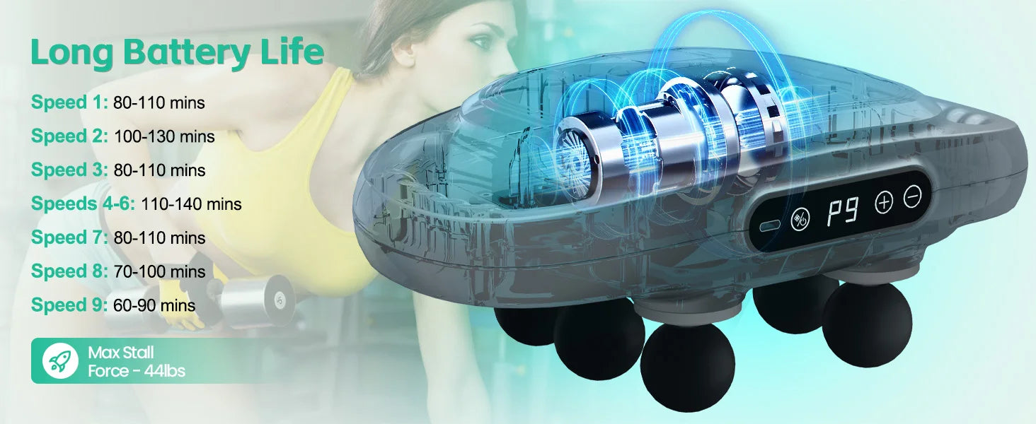 Fascia Gun Massager Six-head Fascia Gun Massager For Back Waist Legs Body Shoulder High Frequency Professional Muscle Relaxation