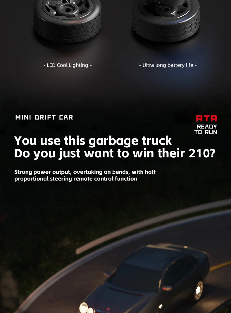 1:64 Desktop RC Drift Car 2.4G High-Speed Racing Car Four-Wheel Mini Desktop Remote Control Car Electric Toy for game party gift