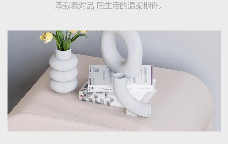 Cream Style Bedside Tables Creative Trendy Space Saving Nightstands Modern Luxury Aesthetic Mesitas De Noche Bedroom Furniture