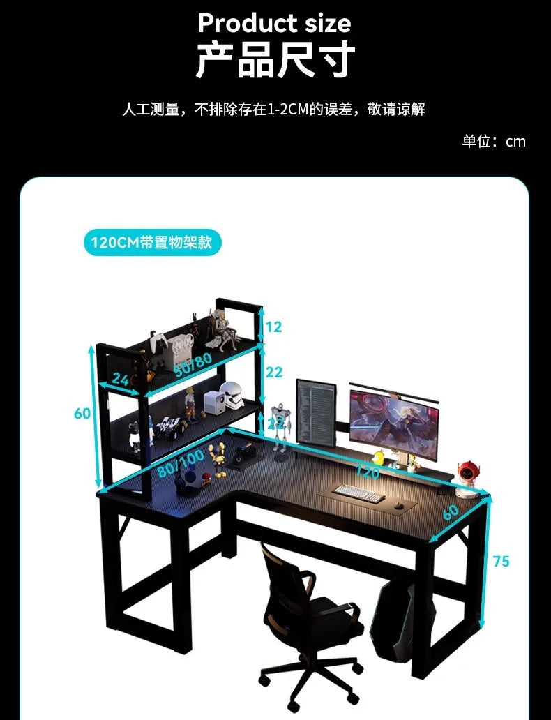 Creative Corner Computer Desks European Office Furniture Double Table Internet Cafe Gaming Desk Home Bedroom Wooden Study Table