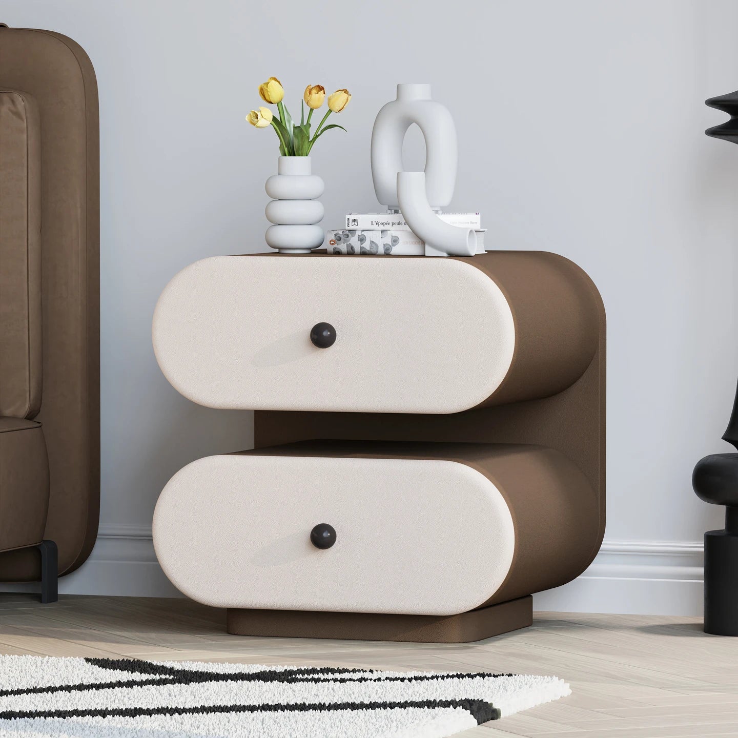 Cream Style Bedside Tables Creative Trendy Space Saving Nightstands Modern Luxury Aesthetic Mesitas De Noche Bedroom Furniture