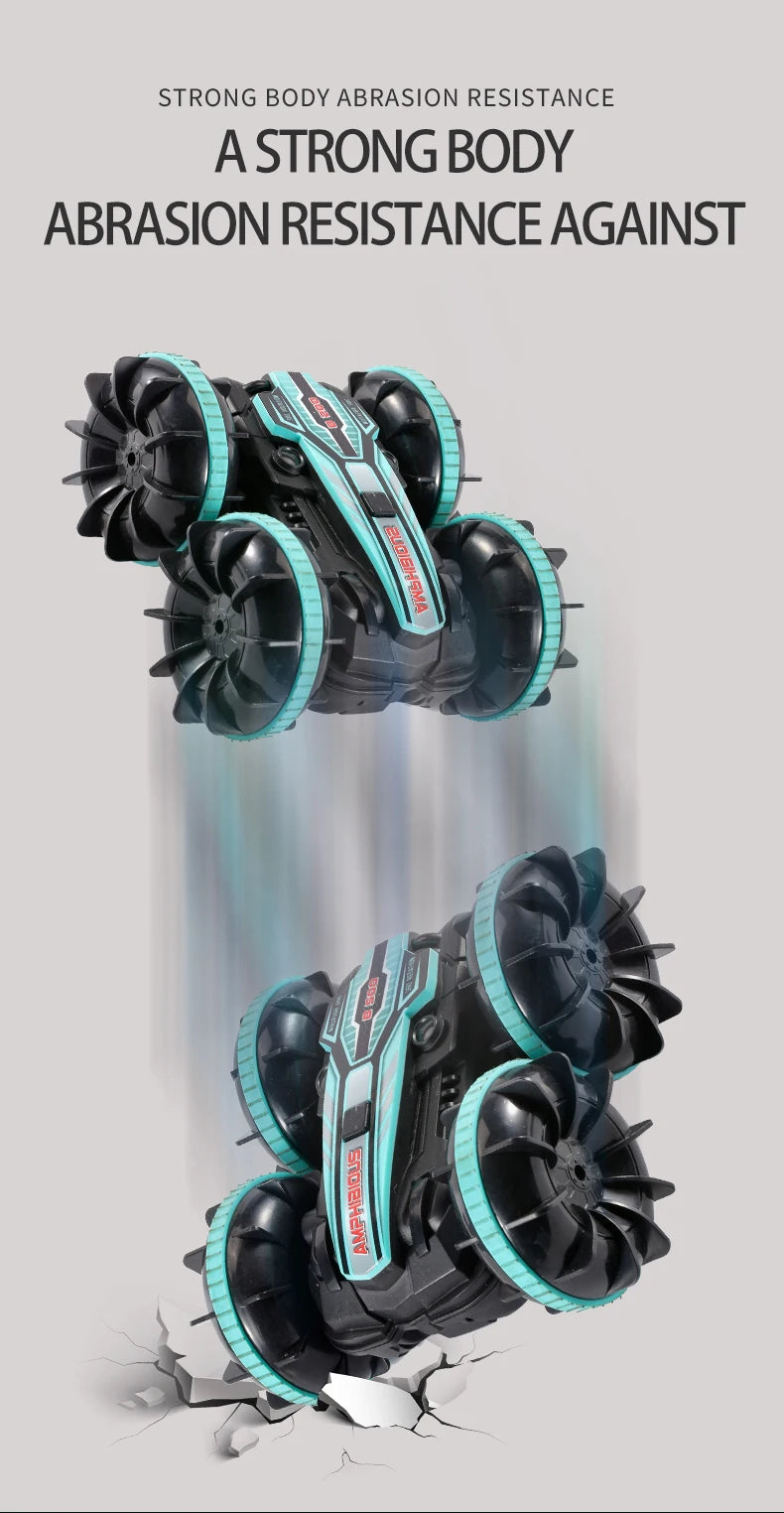 Amphibious RC Car Remote Control Stunt Car Vehicle Double-sided Flip Radio 4WD Drift Off Road Outdoor Toys for Boy Children Gift