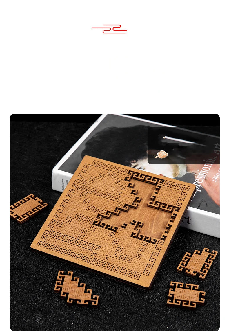 Impossible Wooden Puzzle IQ Puzzles for Adults Impossible JigSaw Puzzles Brain-teaser Ten Level Difficulty Tangram Board Games