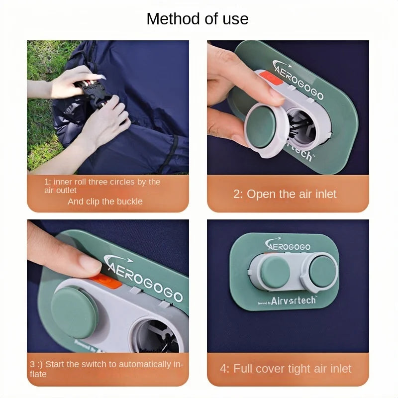 One Click Self Inflating Lazy Sofa Portable Inflatable Sofa Lounge Chair, Beach Camping Leisure Wave Sofa Chair, Rechargeable