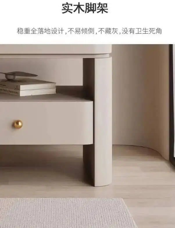 Aesthetic Luxury Bedside Table Unique Trendy Design Storage Nightstands With Drawers Mesita De Noche Bedroom Furniture