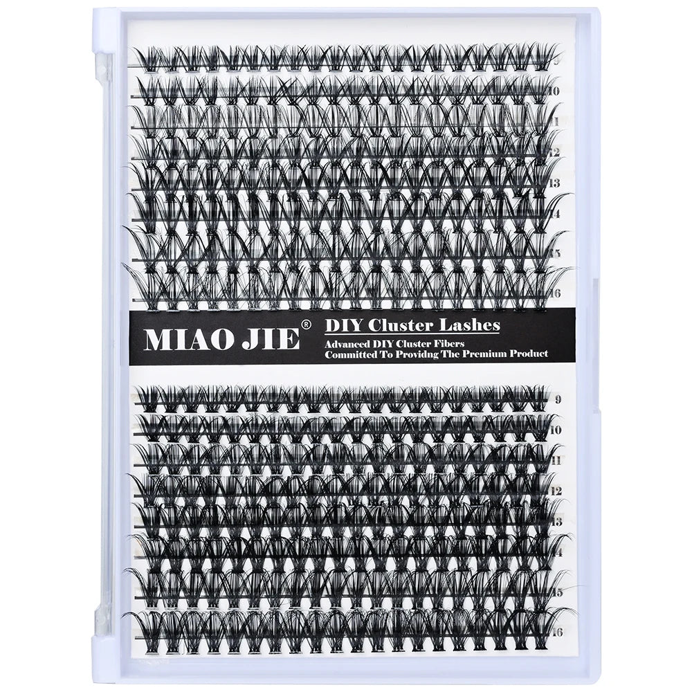 320PCS DIY Mix Clusters Kit 30D/40D Individual False Eyeashes Wispy Fluffy with Applicator Tools  Self-Grafting At Home