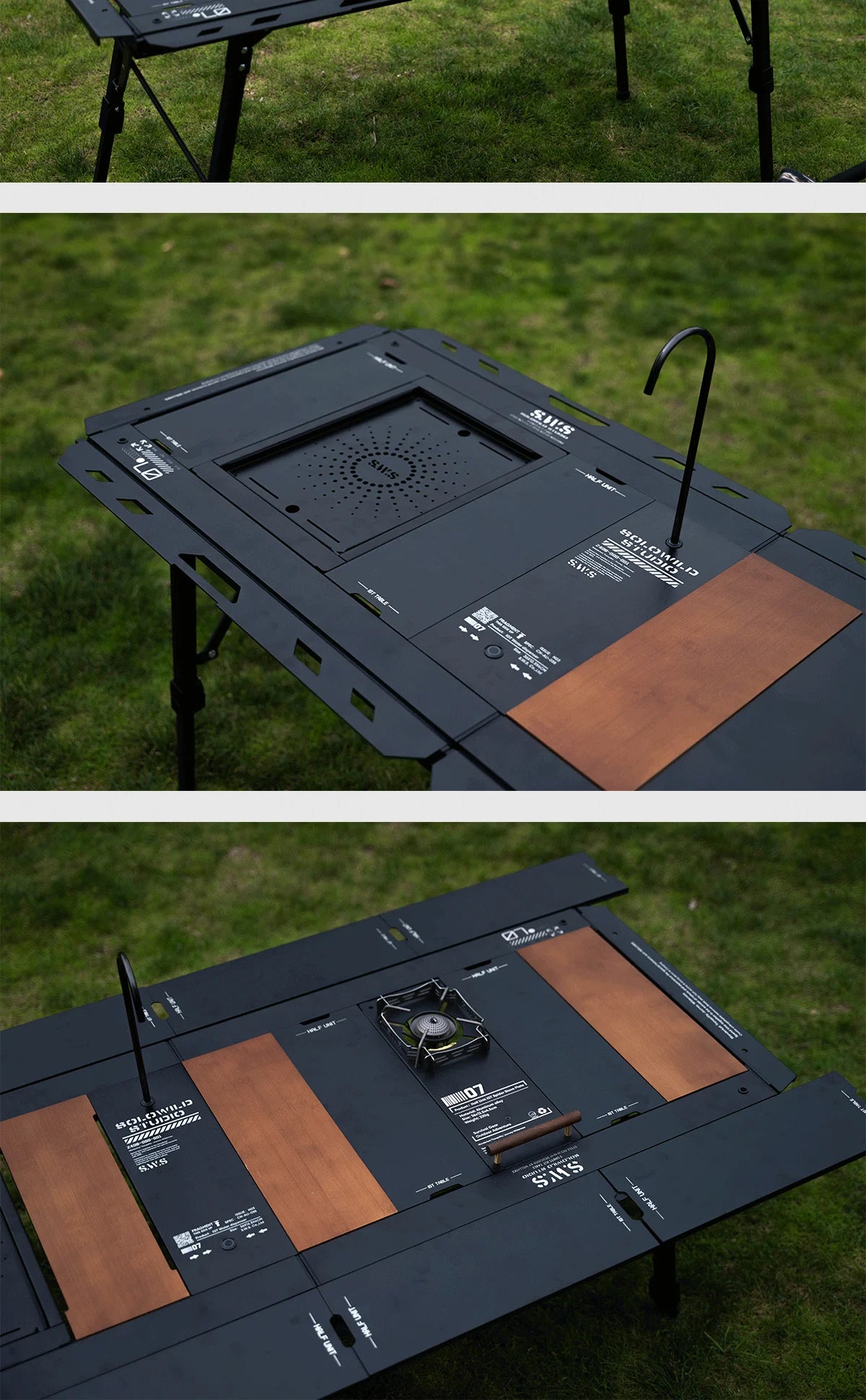 Outdoor SWS Five Unit IGT Table 5 Multi functional Folding Aluminum Alloy Height Adjustable Table
