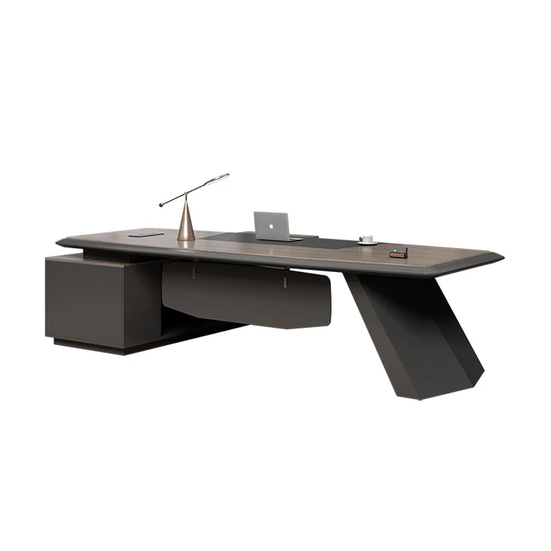 Executive Desk Office Setup Modern Design Wooden Surface Leadership Office Business Space Management Room