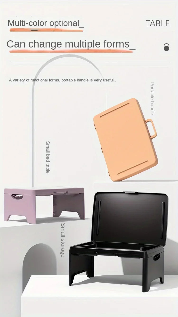 Folding Lap Desk with Storage Dividers - Sturdy Laptop Tray & Serving Desk, Portable Bed Table with Organizer Compartments