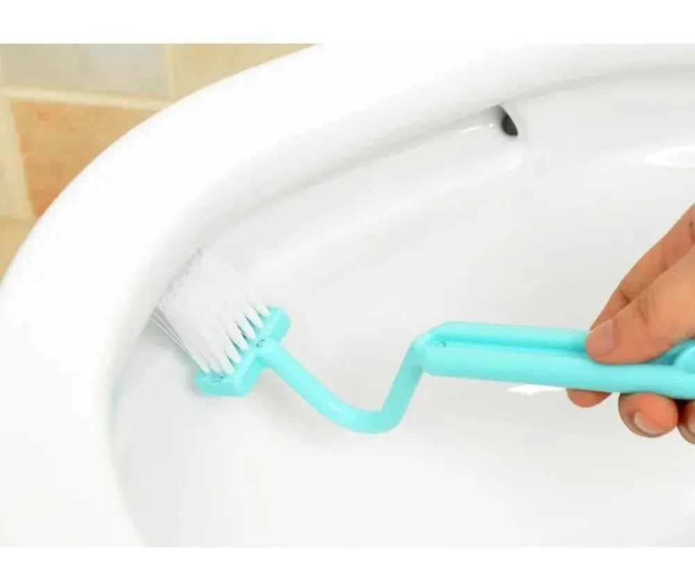 Toilet Brush S Shape Portable Toilet Cleaner Curved Edge Corner Handle Bathroom Supplies Cleaning Household Tools Accessories