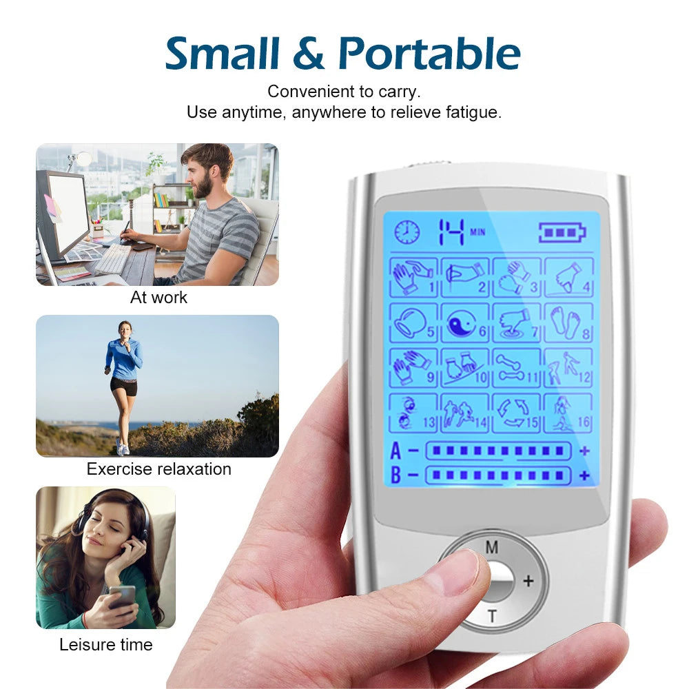 New Tens Unit Relax Muscle Stimulator Body Massage Digital Therapy 24 Modes EMS Acupuncture Slimming Machine Electrostimulator