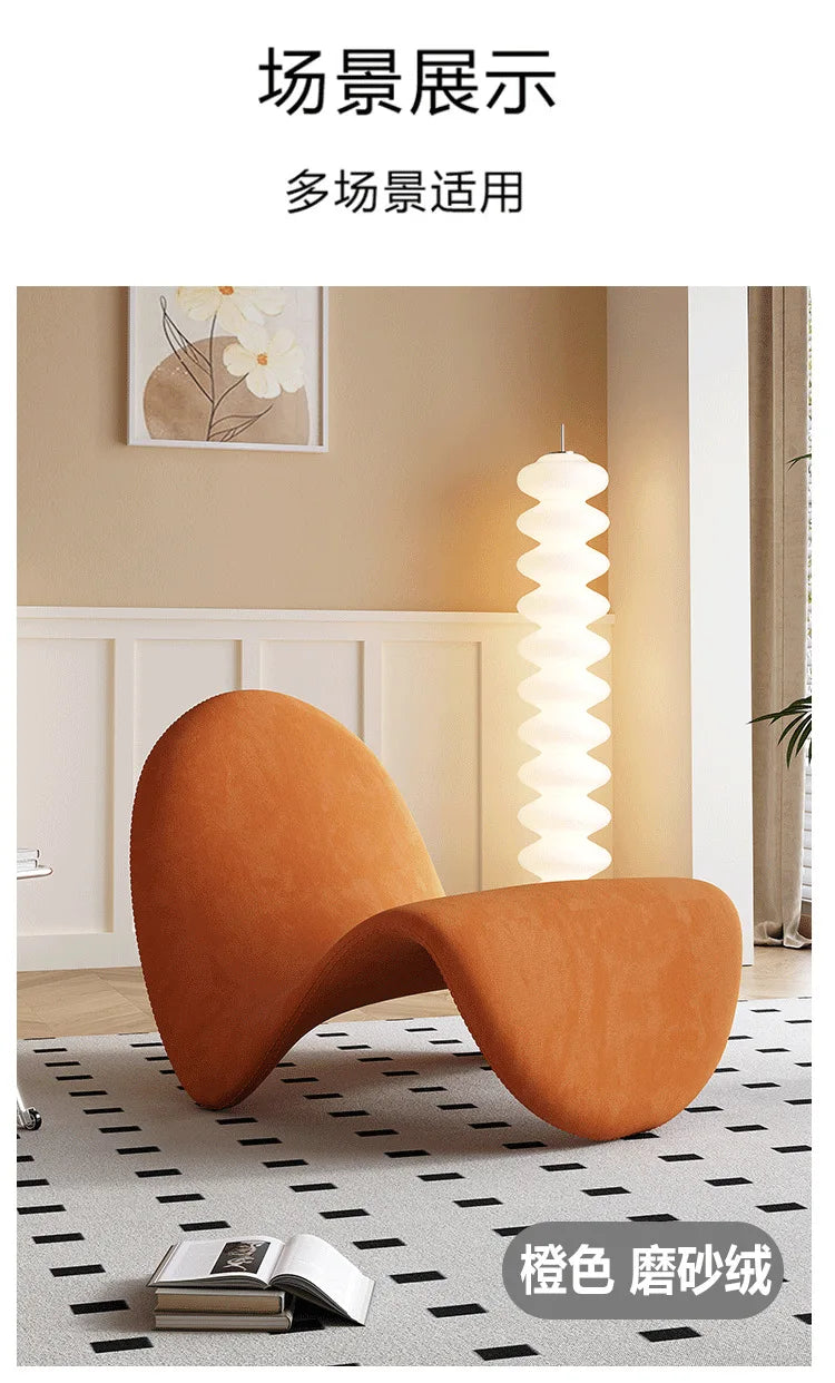 Velvet Italian Minimalist Lazy Sofa Chair Living Room Furniture Modern Minimalist Single Leisure Chair Nordic Lamb Lounge Chair