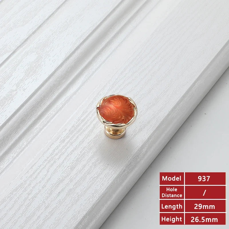 YM Red Amber Cabinet Handles Drawer Knobs for Kitchen Dressers Closets Wardrobe - Furniture Storage Door Pulls