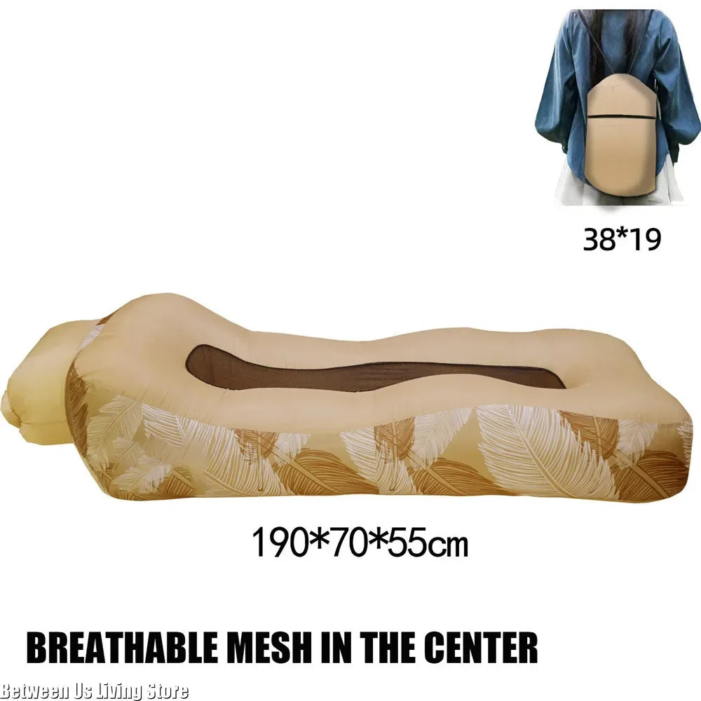 Luxury Inflatable Sofa Bed - Extra Wide Non-Roll Design for Beach, Garden & Indoor | Quick Setup Air Lounger