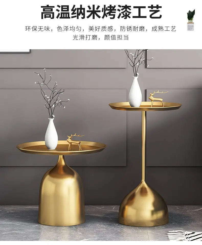 Creative Living Room Side Table Wrought Iron Small Coffee Table Balcony Tea Table Modern Simple Round Living Room Side Tables