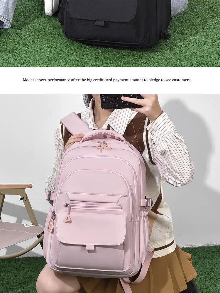 A Multi-layer Waterproof And Stylish Backpack Oxford Large-capacity Simple Commuter Out-of-town Student Backpack