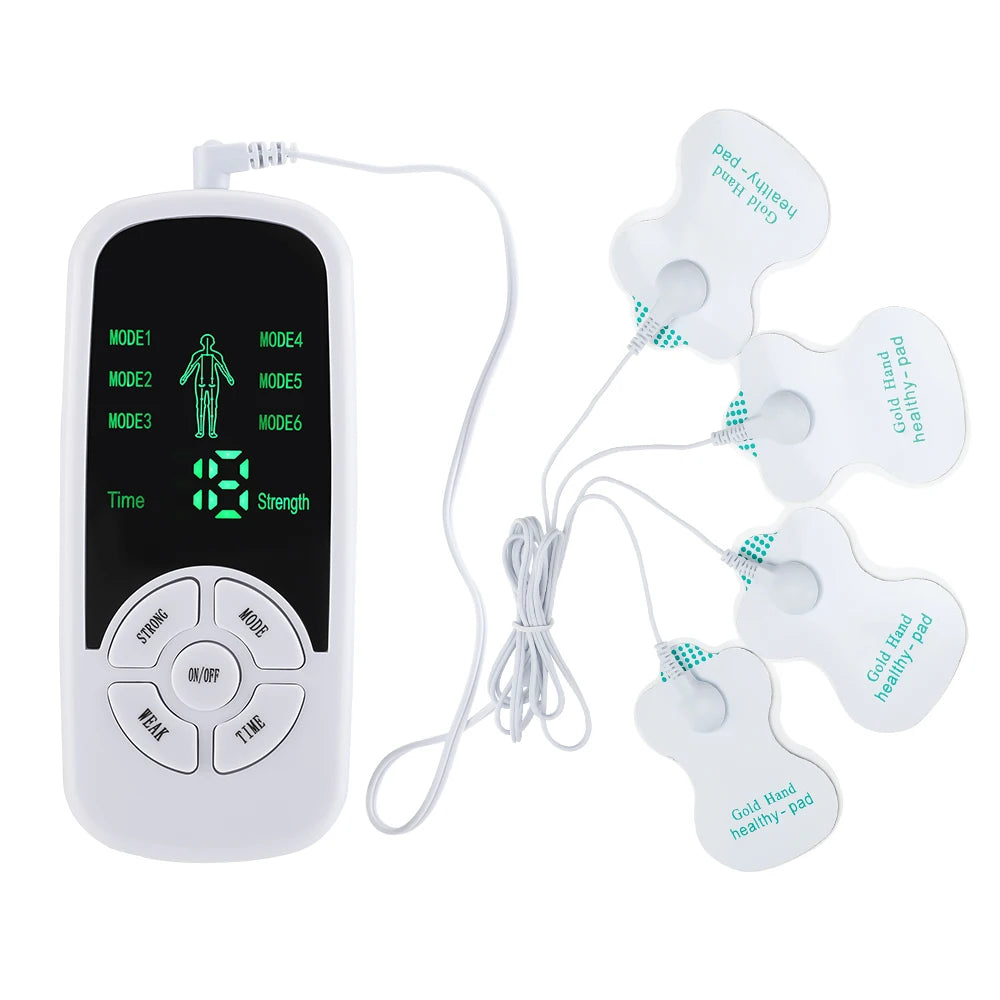 6 Modes Tens Electric Massager Muscle Relax Device Full Body Stimulator Back Waist Knee Healthy Care Patchs Digital Massage Tool
