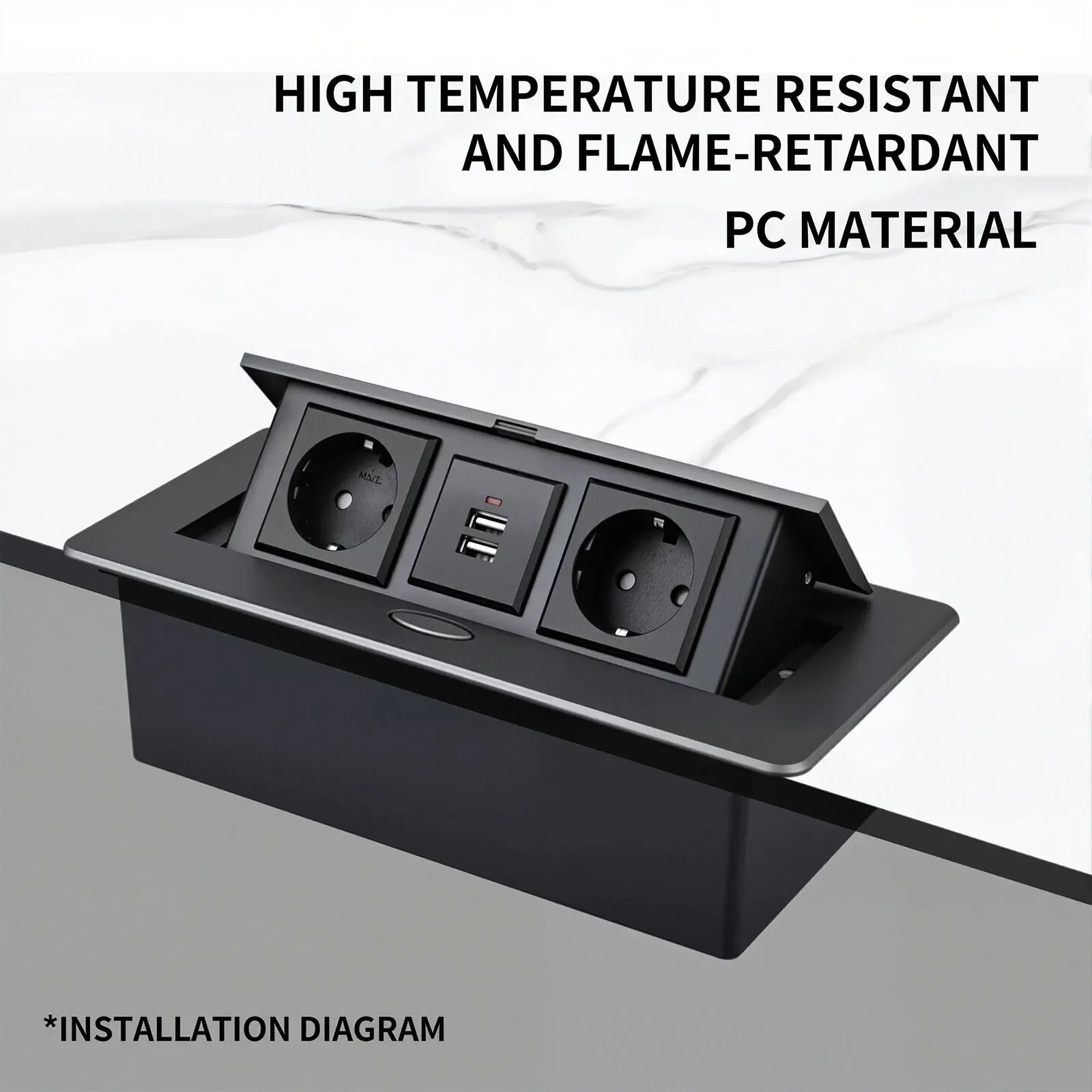 Multifunctional EU US American Pop-Up Socket Metal Panel Desktop Socket Meeting Charge Station for Laptop Phone