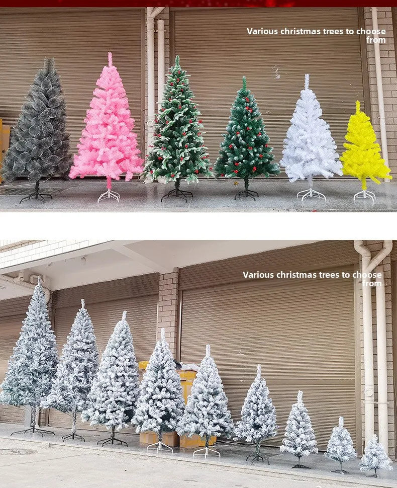 Realistic Snow Flocked Christmas Tree PVC Artificial Pine Tree White Snow Covered Xmas Tree for Store Window Decoration