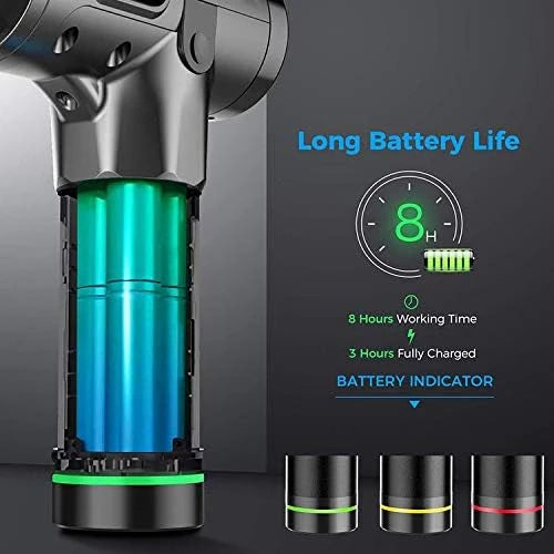 30-Speed Quiet Fascia Gun Certified Noise Reduction Muscle Relaxer Wireless Rechargeable Handheld Massager for Full Body