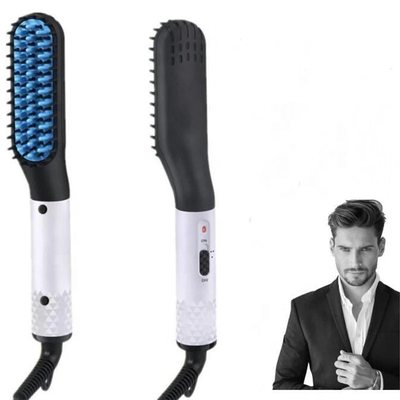 Men'S Electric Beard Straightener Portable And Fast Heating Men'S Electric Straight Hair Comb Salon Styling Tool