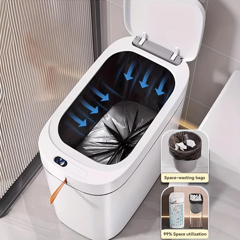 Smart Sensor Garbage Bathroom Trash Can Automatic Adsorption Bag Household Toilet Induction Waterproof Garbage Can Home Supplies