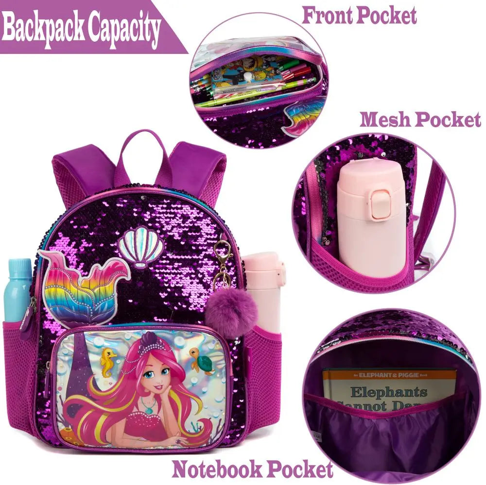 Backpack for Girls Kindergarten Bag Sequins Kindergarten Primary School Backpack Girl School Bag